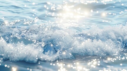 Obraz premium Abstract tranquil background of white water with waves and sparkling reflections