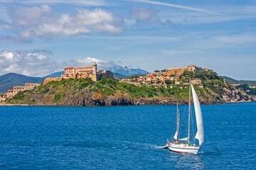 island of d'Elba, italy, a beautiful Island in the Tyrrhenian Sea, part of the Tuscan Archipelago,...