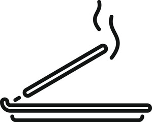This simple icon depicts an incense stick releasing aromatic smoke, symbolizing relaxation, mindfulness, or spiritual practices