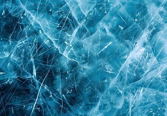 Abstract Blue Ice Texture With Frozen Rink Pattern