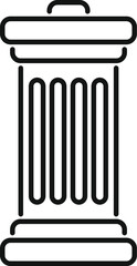 Simple line icon representing an antique column, symbolizing strength and history