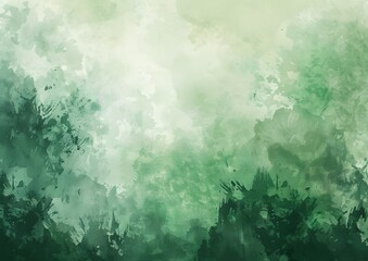 Obraz premium Abstract Green Watercolor Background With Grunge Texture