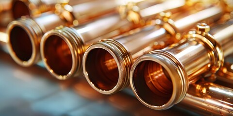 Naklejka premium Copper pipes for air conditioning