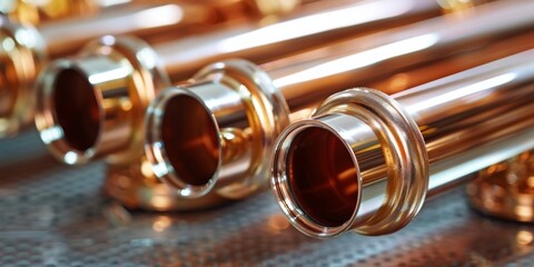 Naklejka premium Copper pipes for air conditioning
