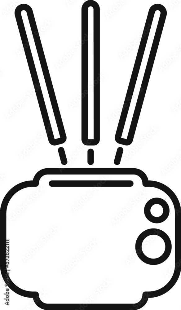 Poster simple line icon of a wireless router emitting a wifi signal
