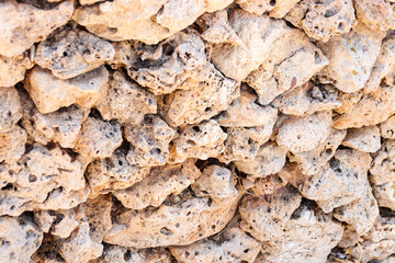 Abstract background of stone rocks wall closeup