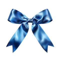 Naklejka premium Blue silky bow isolated on transparent background