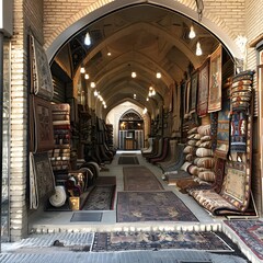 Carpets for Sale in an Iranian Bazaar