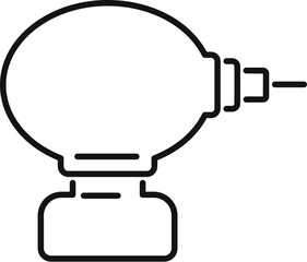 Simple line icon of an oxygen mask being used for breathing therapy