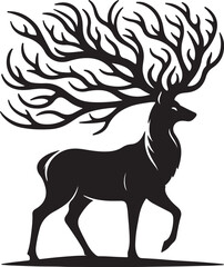 Black silhouette  illustration of deer vector