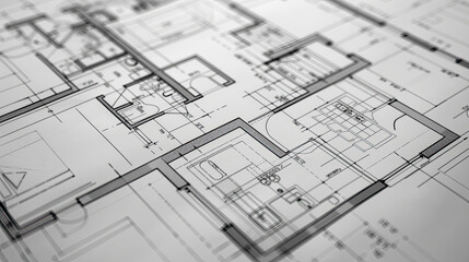 Architecture Floor Plan Background Blueprint, Detailed Building Layout, Construction Design, Architectural Draft, Technical Drawing, Structural Plan, Engineering Blueprint