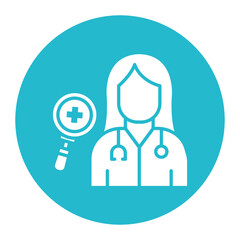 Dermatologist Female vector icon. Can be used for Skincare iconset.