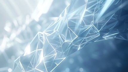 A futuristic technology presentation with a Plexus background in blue and white, minimalistic and ultra HD