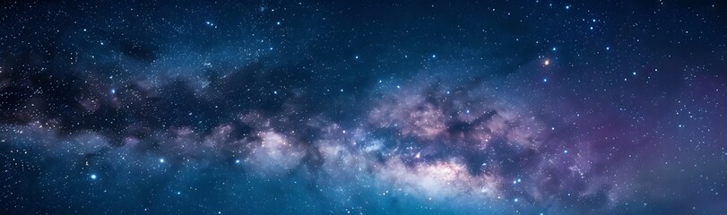 Naklejka premium Milky Way Night Sky Panoramic View