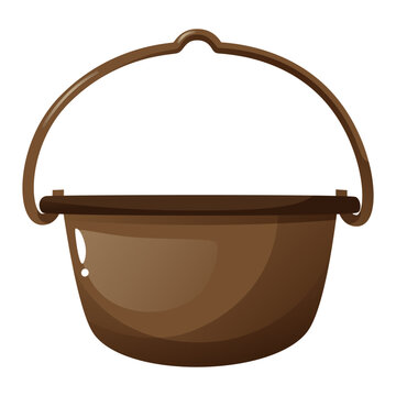 brown cauldron with handle clip art preview