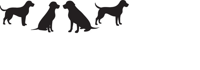 Vector black silhouette vector of a dog isolated on a white background.
