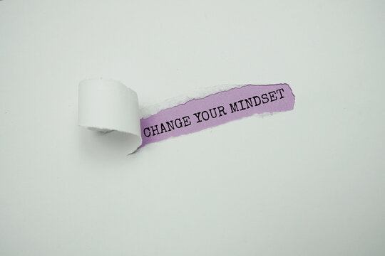 Change your mindset text message on purple background