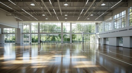 Sunlit Indoor Court With Expansive Views
