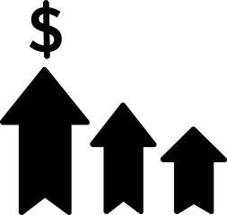 Increase Profit Chart icon, Dollar growth statistics. Replaceable vector design.