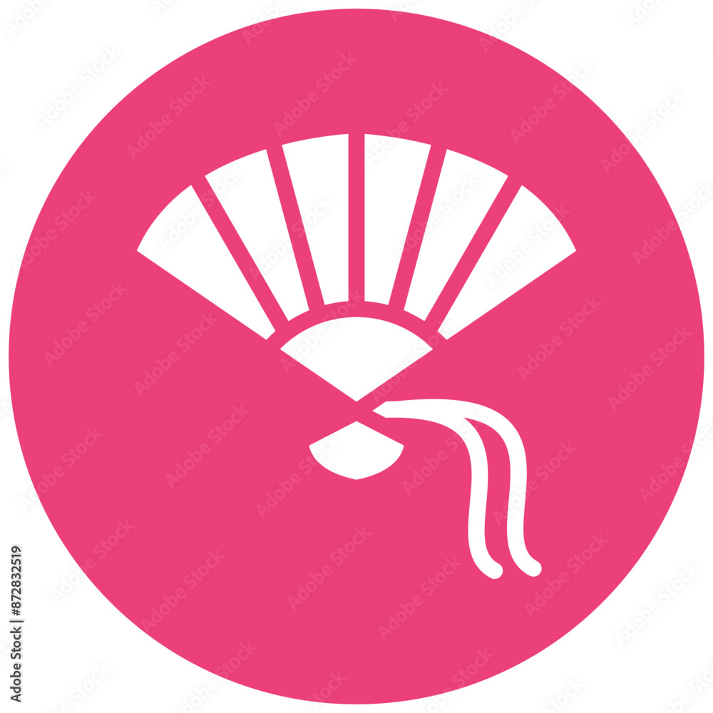 Sticker Hand Fan vector icon. Can be used for Hajj Pilgrimage iconset.