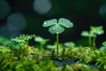 Green seedlings and yellow flowers