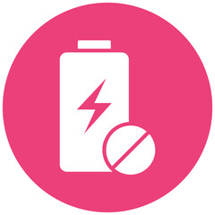 Banned vector icon. Can be used for Battery and Power iconset.