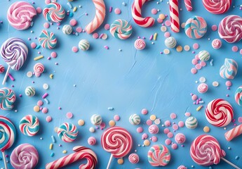 Victorian Candy Border Frame Lollipops & Candies