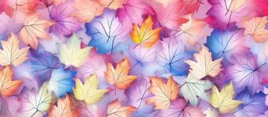 Fototapeta premium Autumn Leaves Watercolor Abstract