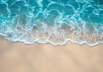 Ocean Waves Crashing on Sandy Beach Summer Background