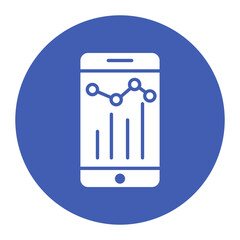 Stats on Cell vector icon. Can be used for Trading iconset.