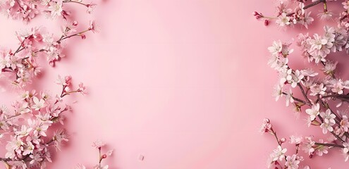 Delicate Pink Spring Flowers Background