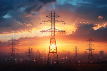 Fototapeta premium High power transmission towers