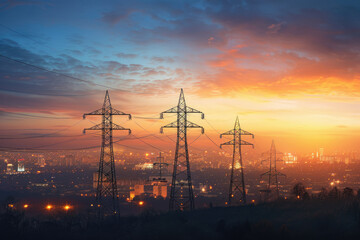 Fototapeta premium High power transmission towers