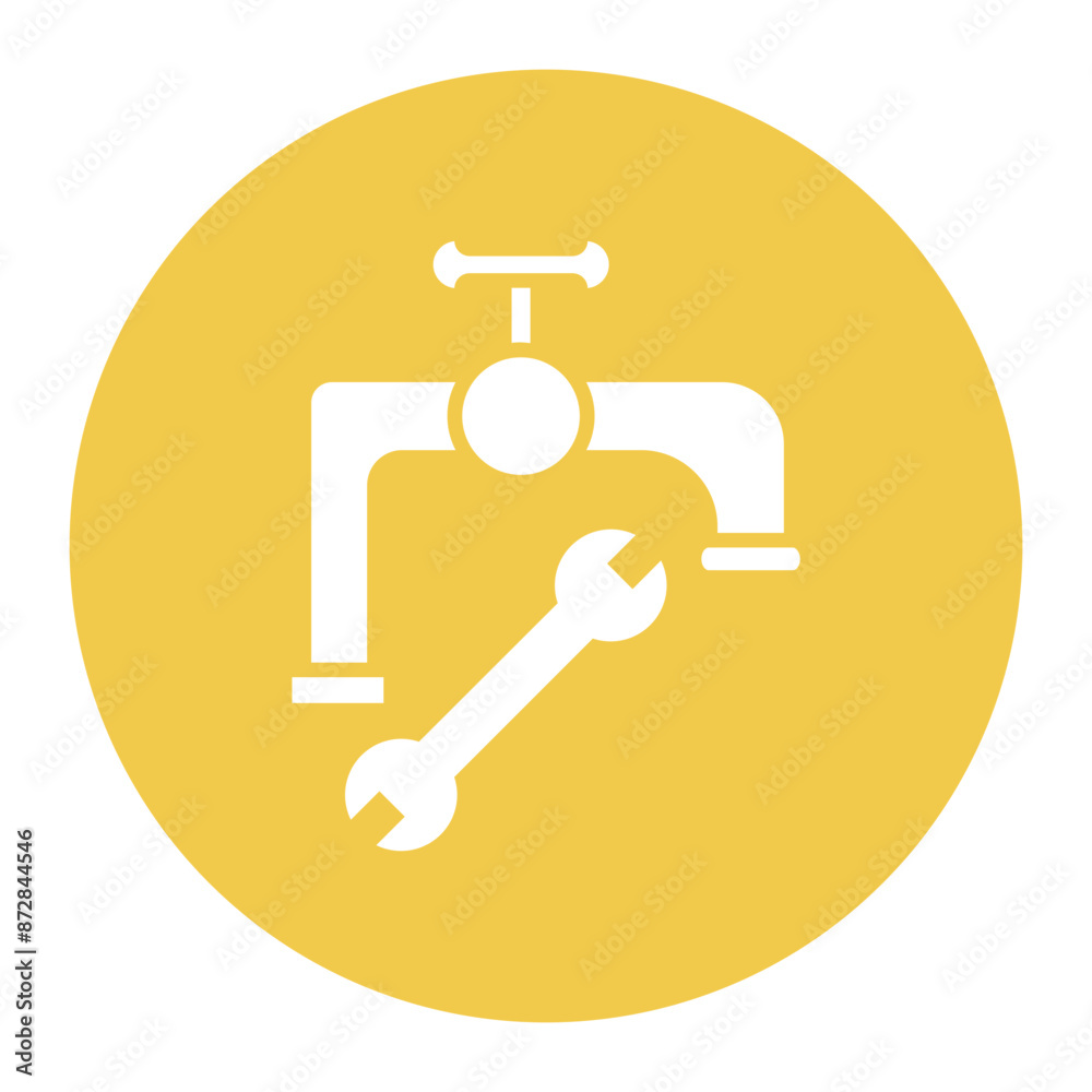 Sticker plumbing vector icon. can be used for home improvements iconset.