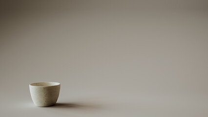 Minimalistic Ceramic Cup 3D Rendering