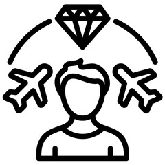 Jet Set Lifestyle vector icon illustration of Lifestyles iconset.