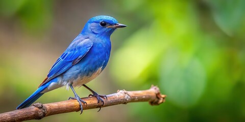 Blue bird perched on a branch in a natural setting, blue, bird, branch, perched, wildlife, nature, small, feathers, singing