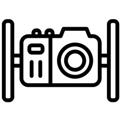 Underwater Camera vector icon illustration of Vacation and Tourism iconset.