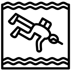 Scuba Diving vector icon illustration of Vacation and Tourism iconset.