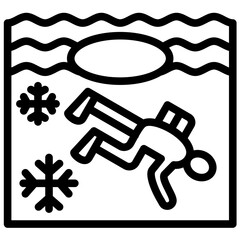 Ice Diving vector icon illustration of Vacation and Tourism iconset.