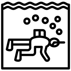 Drift Diving vector icon illustration of Vacation and Tourism iconset.