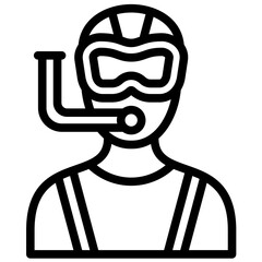 Diver Male vector icon illustration of Vacation and Tourism iconset.