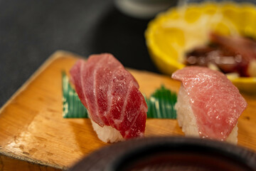 新鮮な鮪の握り