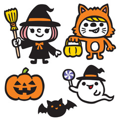 シンプルでかわいいハロウィンのイラスト