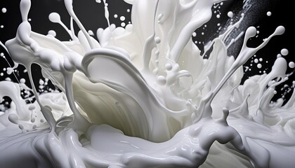 Obraz premium Dynamic Splash of Fresh White Milk