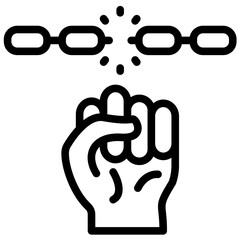 Freedom vector icon illustration of Protesting and Civil Disobedience iconset.
