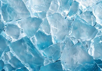 Fototapeta premium Abstract Ice Texture Background - Cracked Light Blue Surface