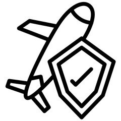 Travel Insurance vector icon illustration of Vacation Planning iconset.