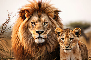 Majestic lion wild animals.