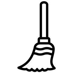 Broom vector icon illustration of Home Improvements iconset.